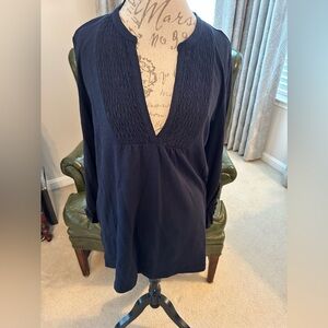 LOFT Navy Blue Tunic Top with Elegant Design